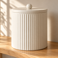 Cream Ribbed Pet Food Canister — AI-generated concept visualization