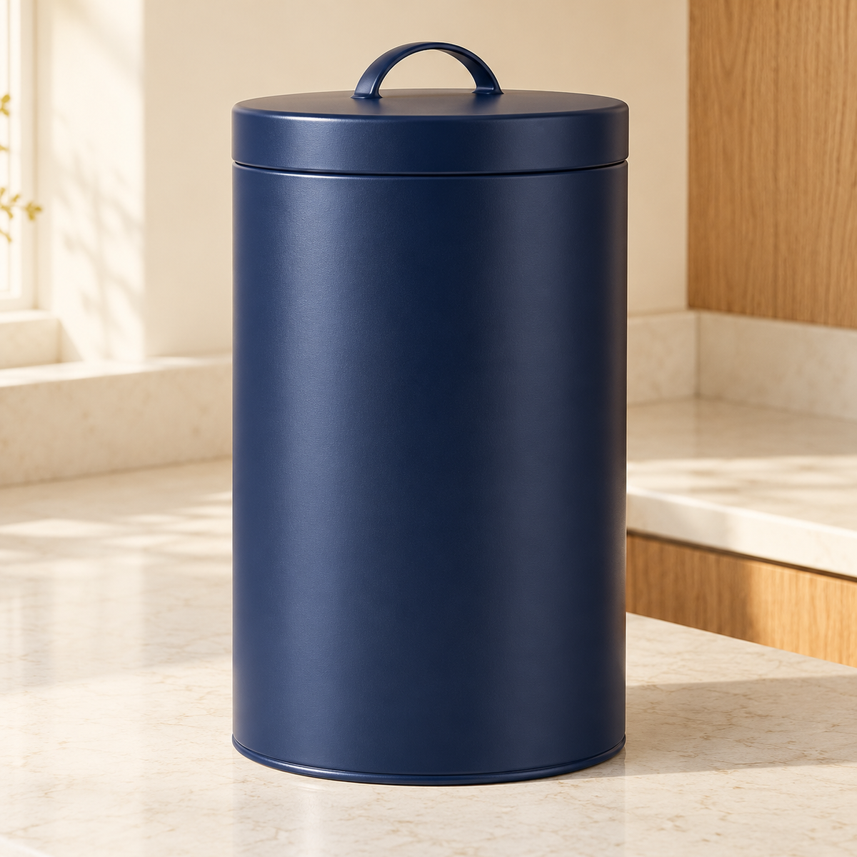 Navy Classic Pet Food Canister — AI-generated concept visualization