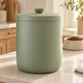 Sage Round Pet Food Canister — AI-generated concept visualization