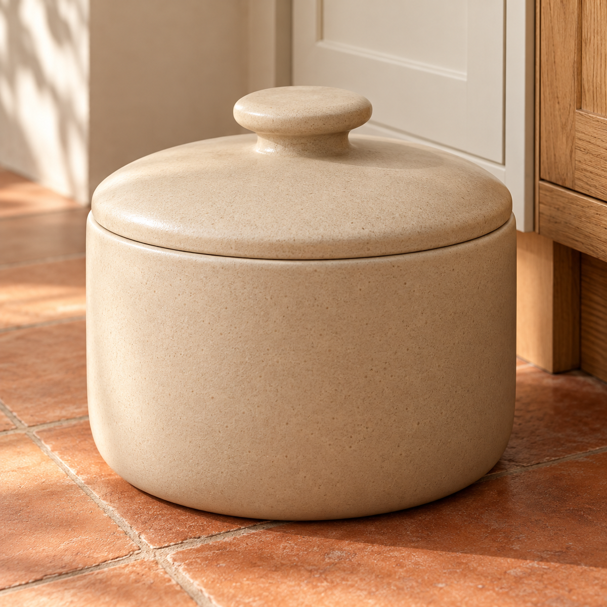 Sand Dome Pet Food Canister — AI-generated concept visualization